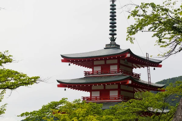 Fuji Visto Por Trás Chureito Pagoda Japão Paisagem Natural Fundo — Fotografia de Stock