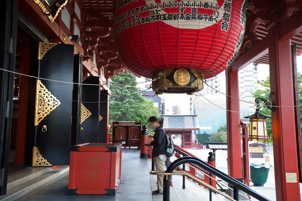 Giant Sacred Red Lantern Chochin Sensoji Temple Asakusa Temple Famous — Stock Photo, Image