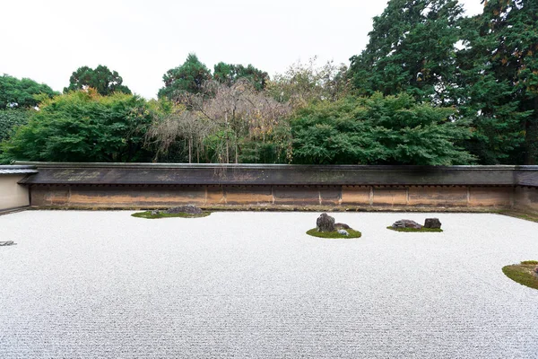 Jardín Zen Rock Templo Ryoanji Kyoto Japón Jardín Hay Quince —  Fotos de Stock