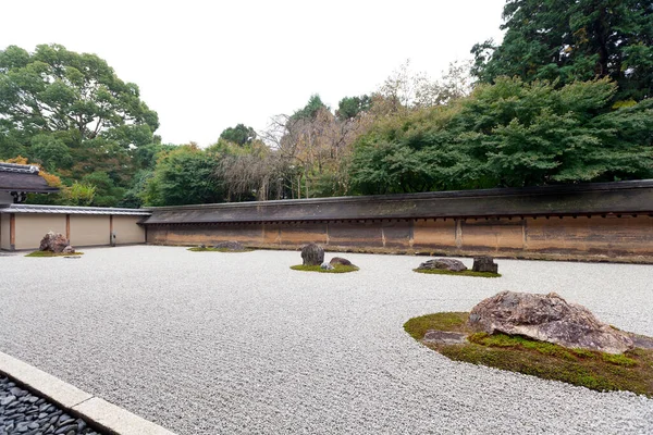 Giardino Zen Rock Nel Tempio Ryoanji Kyoto Giappone Giardino Sono — Foto Stock