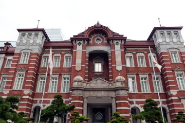 Japonya 'daki eski Tokyo tren istasyonu binası.