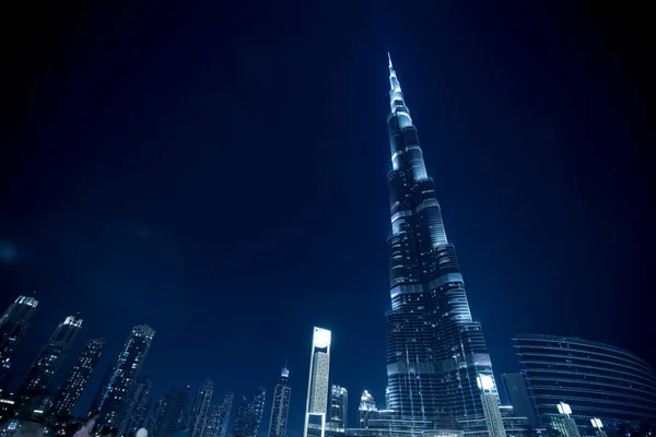 Burj Khalifa Tower Dubai Night Burj Khalifa Tallest Building World — Stock Photo, Image