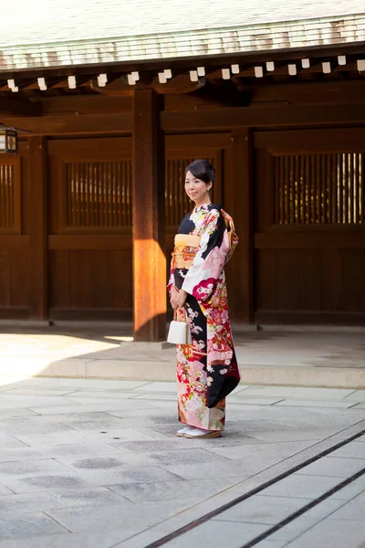 Japanese Woman Kimono Celebration Typical Wedding Ceremony Meiji Jingu Shrine — Stock Photo, Image