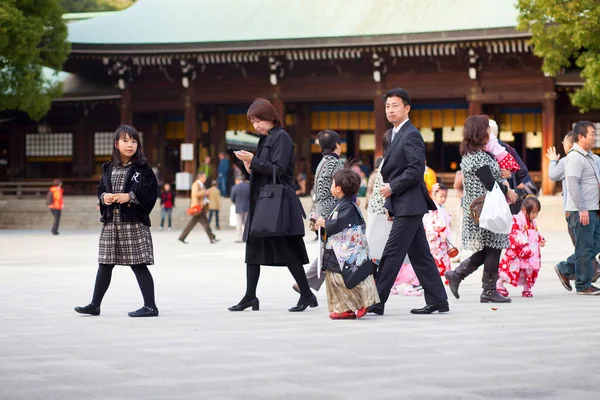 Japanese Woman Kimono Celebration Typical Wedding Ceremony Meiji Jingu Shrine — Stock Photo, Image