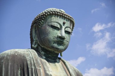 Büyük Buda (Daibutsu) Ktoku-in, Kamakura, Kanagawa Bölgesi, Japonya.