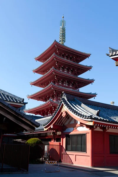 東京都浅草の浅草寺の塔景 — ストック写真