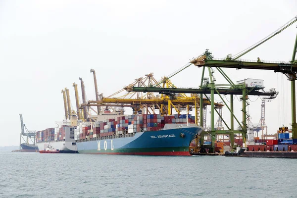 Singapore Commercial Port Singapore World Busiest Port Terms Total Shipping — Stock Photo, Image