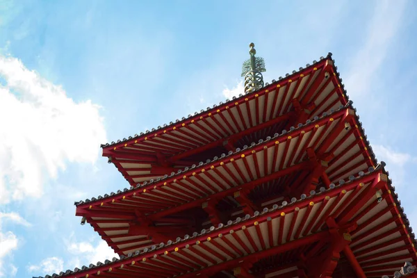 Osaka Japonya Daki Shitennoji Tapınağı Nda Beş Hikayeli Pagoda — Stok fotoğraf