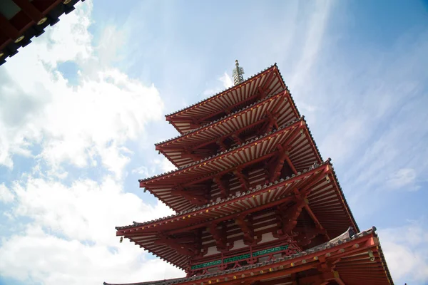 Osaka Japonya Daki Shitennoji Tapınağı Nda Beş Hikayeli Pagoda — Stok fotoğraf