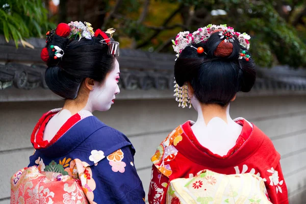 Gueixa Aprendiz Maiko Com Guarda Chuva Kyoto Japão — Fotografia de Stock