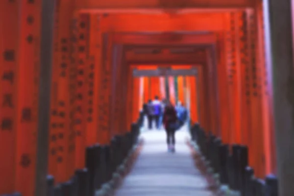 Gente Camina Largo Famosa Puerta Roja Del Tori Santuario Fushimi —  Fotos de Stock