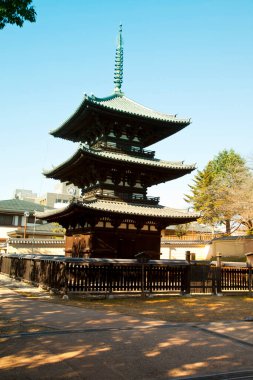 Japonya, Nara 'daki Kofukuji Tapınağı' nın Beş Katlı Pagoda 'sı.