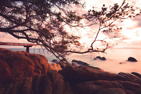 Spiaggia Estiva Nel Sud Della Thailandia Effetto Filtro Vintage — Foto Stock