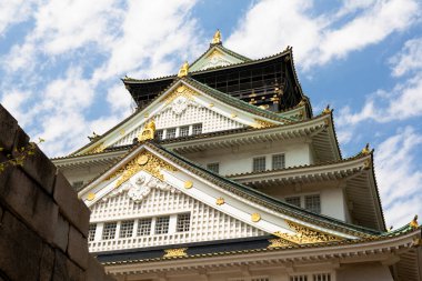 Osaka kalesi, Japonya, Osaka 'daki antik Japon kalesi. UNESCO dünya mirası sahası. 