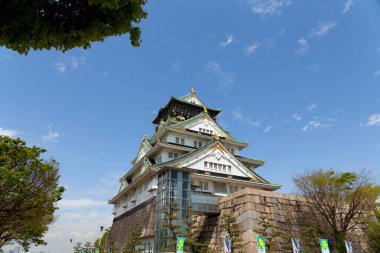 Osaka kalesi, Japonya, Osaka 'daki antik Japon kalesi. UNESCO dünya mirası sahası. 