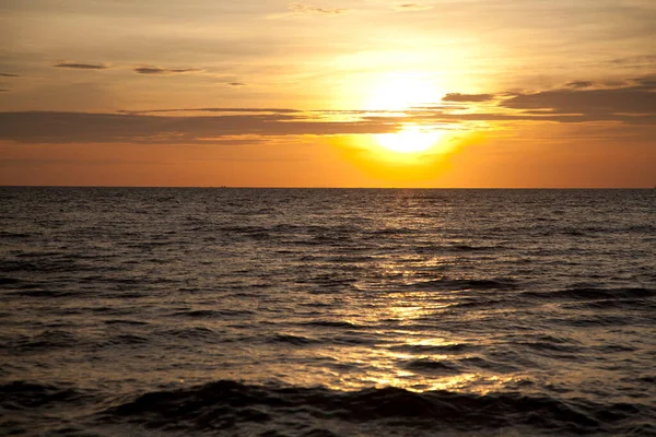 夏天的风景 日落的海洋自然 夏季海景 — 图库照片
