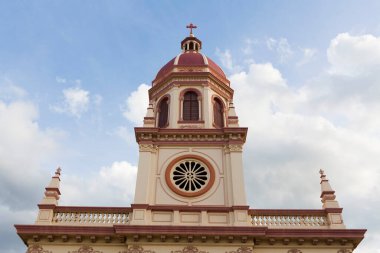 Bangkok, Tayland 'daki Santa Cruz kilisesinde İsa Kilisesi mimarisi..