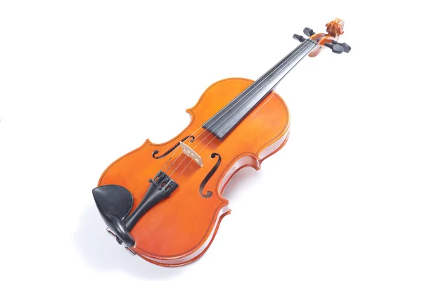 Een Deel Van Oude Viool Witte Achtergrond Cello Close Van — Stockfoto