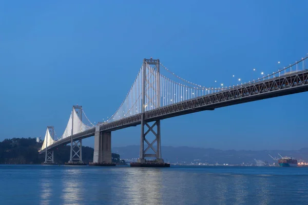 Panoramatický Výhled Bay Bridge Soumraku San Franciscu Kalifornie — Stock fotografie