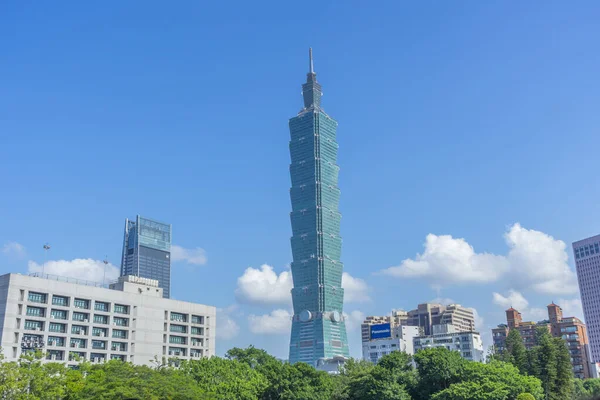 Taipei 101 Skyscraper Blue Sky Taipei Taiwan — Stock Photo, Image