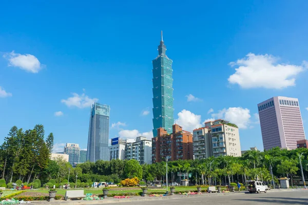 Taipei 101 Skyscraper Blue Sky Taipei Taiwan — Stock Photo, Image