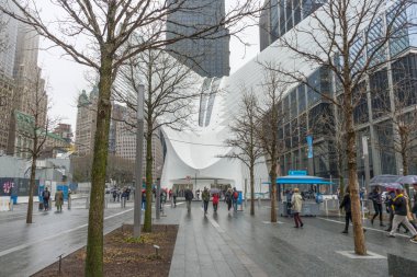 ABD 'nin New York şehrindeki Dünya Ticaret Merkezi metro istasyonundaki Oculus ulaşım merkezinin gelecekteki formu.