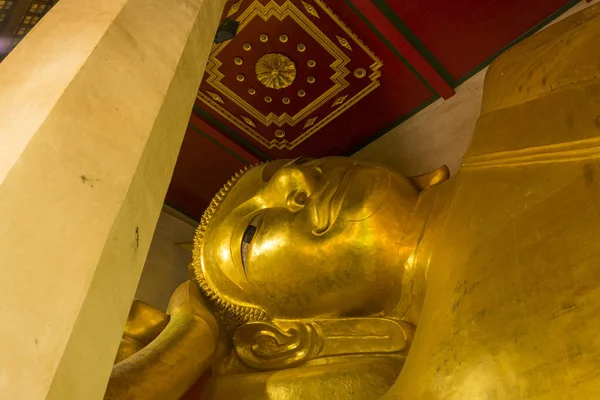 Fekvő Buddha Szobor Wat Pho Bangkok Thaiföld — Stock Fotó