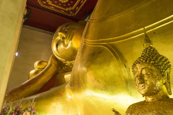 Fekvő Buddha Szobor Wat Pho Bangkok Thaiföld — Stock Fotó