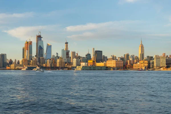 Midtown Manhattan Skyline Río Hudson Atardecer Nueva York Nueva York — Foto de Stock