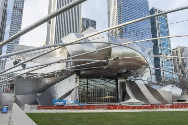 Jay Pritzker Pavilion in summer at Millennium Park in Chicago,USA clipart