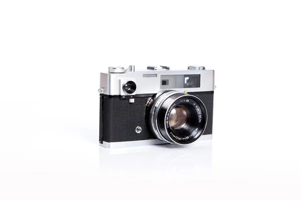 Old Rangefinder Camera White Background — Stock Photo, Image