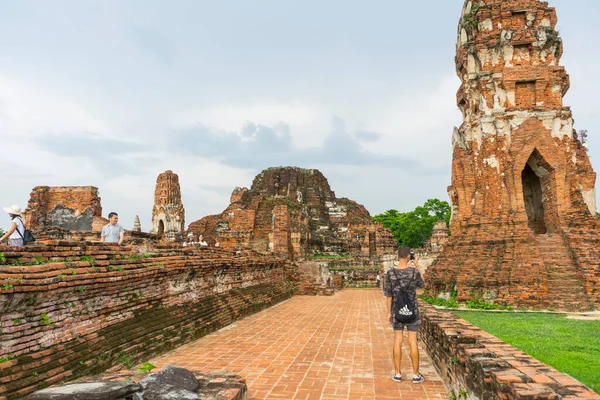 Rovinato Wat Mahathat Nel Parco Storico Ayutthaya Ayutthaya Thailandia — Foto Stock