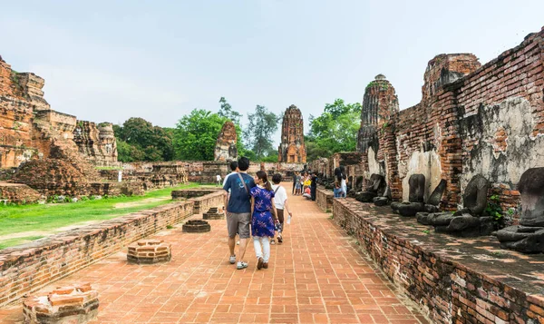 Καταστράφηκε Του Wat Mahathat Στο Ιστορικό Πάρκο Ayutthaya Ayutthaya Ταϊλάνδη — Φωτογραφία Αρχείου