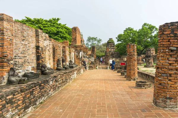 Καταστράφηκε Του Wat Mahathat Στο Ιστορικό Πάρκο Ayutthaya Ayutthaya Ταϊλάνδη — Φωτογραφία Αρχείου