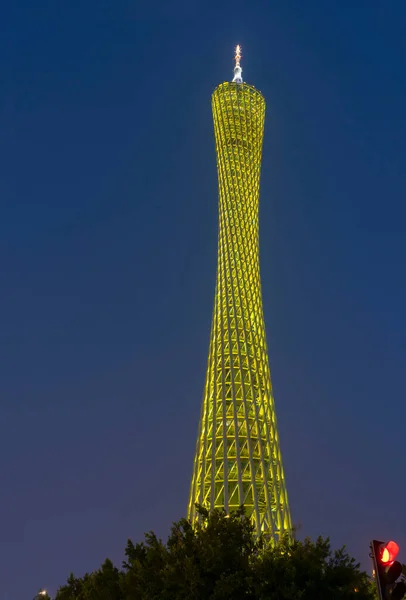 Canton TV Tower at nighttime in Guangzhou, China.