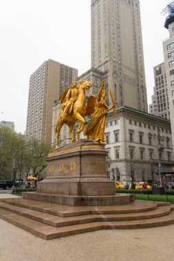 New York 'taki William Tecumseh Sherman' ın binicilik heykeli..