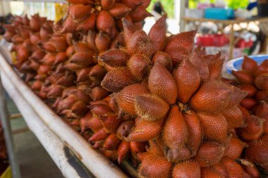 Salacca zalacca markette tatlı kırmızı bir meyvedir..