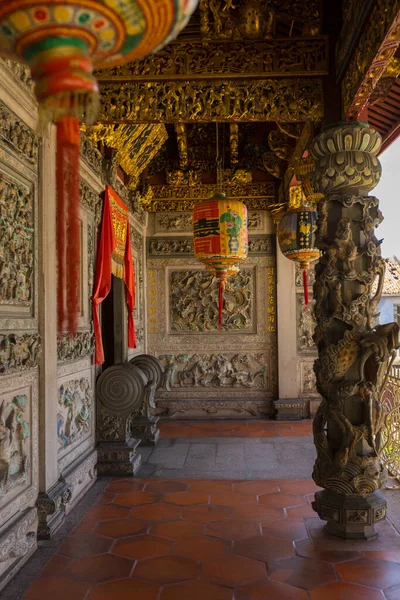 Részletes Leírás Leong San Tong Khoo Kongsi Klánház Belső Penang — Stock Fotó