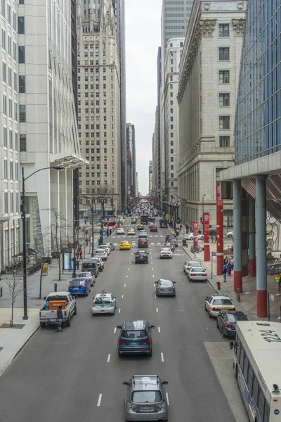 Chicago Illinois Abril 2018 Vista Del Centro Chicago Con Calle — Foto de Stock