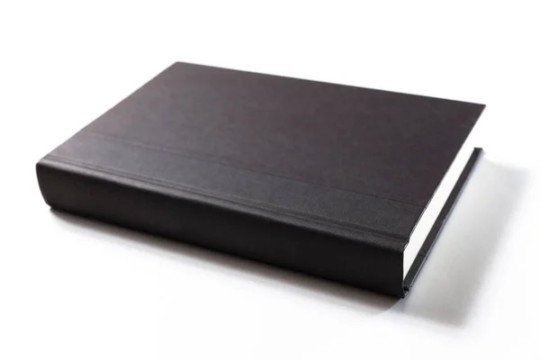 Thick Book Hard Black Cover White Isolated Background — Stock Photo, Image