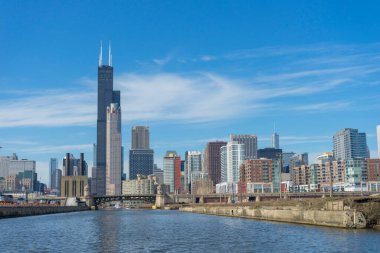 ABD 'deki Willis Kulesi (eski adıyla Sears Tower) de dahil olmak üzere Chicago gökdelenleri.