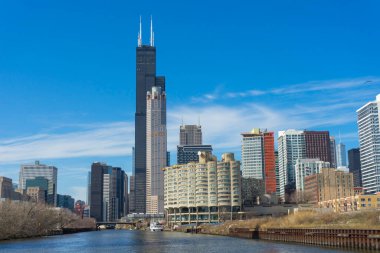 ABD 'deki Willis Kulesi (eski adıyla Sears Tower) de dahil olmak üzere Chicago gökdelenleri.