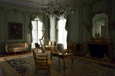 New York, ABD 'deki Metropolitan Sanat Müzesi' nde (the Met) oda içi görüntü Rönesans tasarımı dekorasyonu
