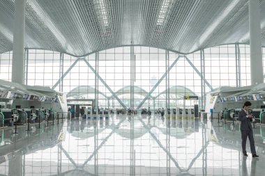 Guangzhou, China  October 25, 2018 : Interior of Guangzhou Baiyun International Airport in Guangzhou, China on October 25, 2018.