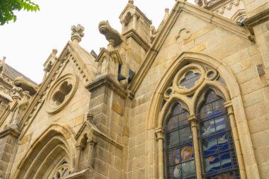 Guangzhou, Guangdong, Çin 'deki Sacred Heart Katedrali' nin güzel mimarisi..