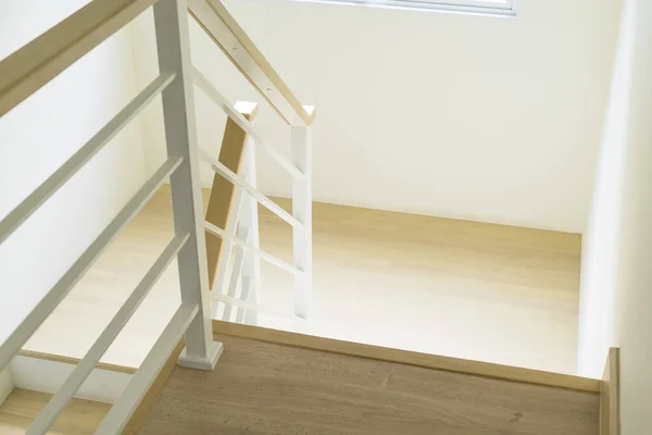 Interior Casa Detallado Las Escaleras Madera Pasamanos Casa Moderna — Foto de Stock