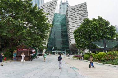 Guangzhou 'nun Girişi Yeni Kütüphane Guangzhou, Çin