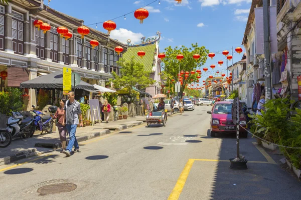 Penang Malaisie Février 2019 Vue Rue Lebuh Cannon Devant Maison — Photo