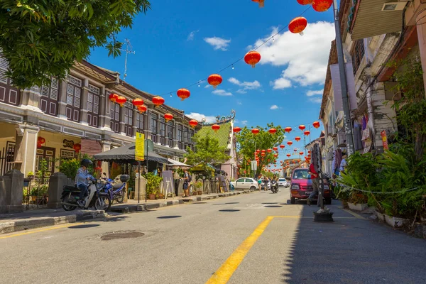 Penang Malaisie Février 2019 Vue Rue Lebuh Cannon Devant Maison — Photo