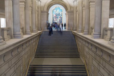 New York, ABD - 26 Nisan 2018: 26 Nisan 2018 'de ABD' nin New York kentindeki Metropolitan Müzesi 'nin iç görünümü.